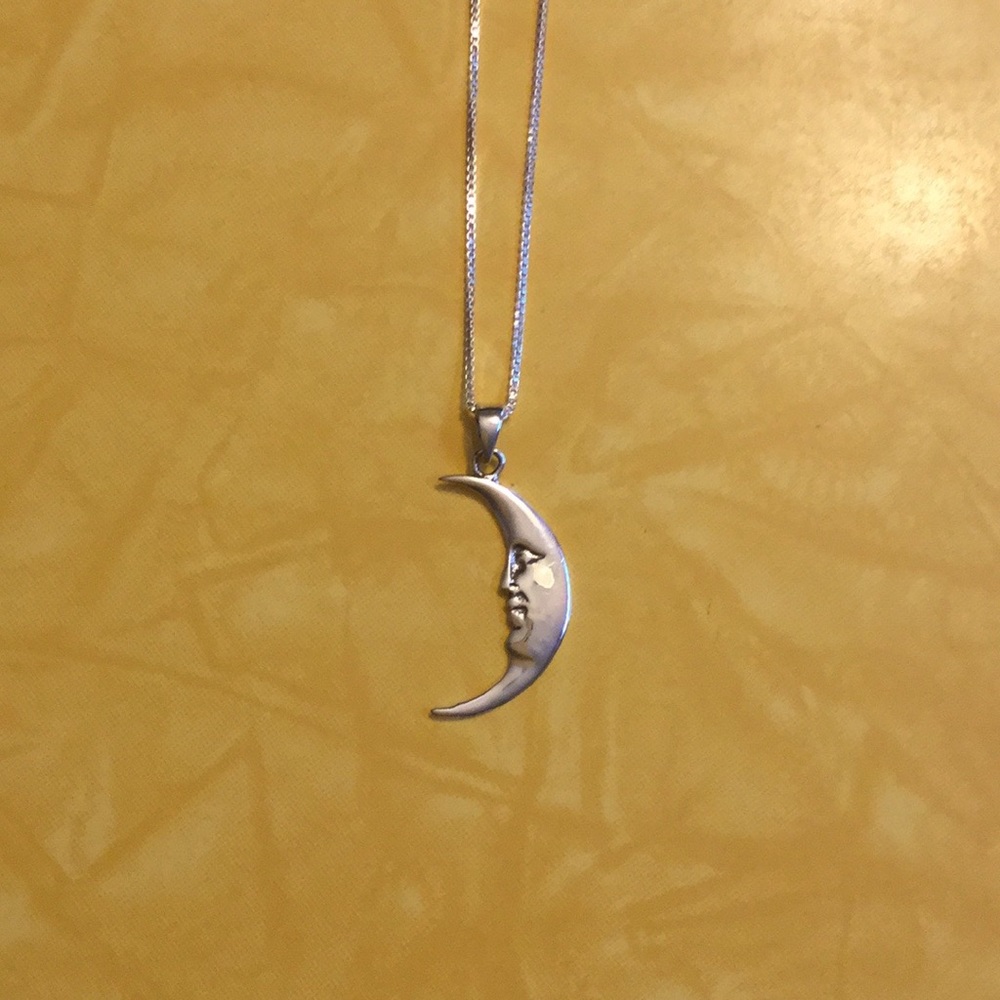 Sterling Silver Half Moon Pendant